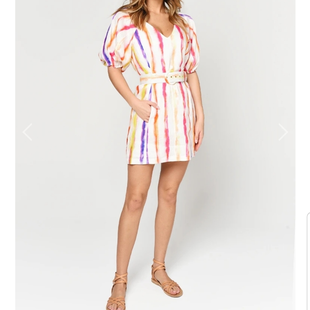 NICHOLAS SHAANTI BRUSHED RAINBOW DRESS